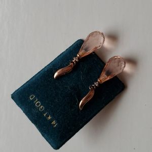 14KT Rose Gold Peach Briolette Earrings